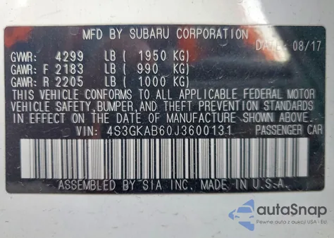 2018 Subaru Impreza Premium из США, поврежденный, VIN 4S3GKAB60J3600131